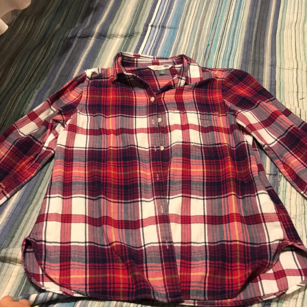 Pink plaid button up